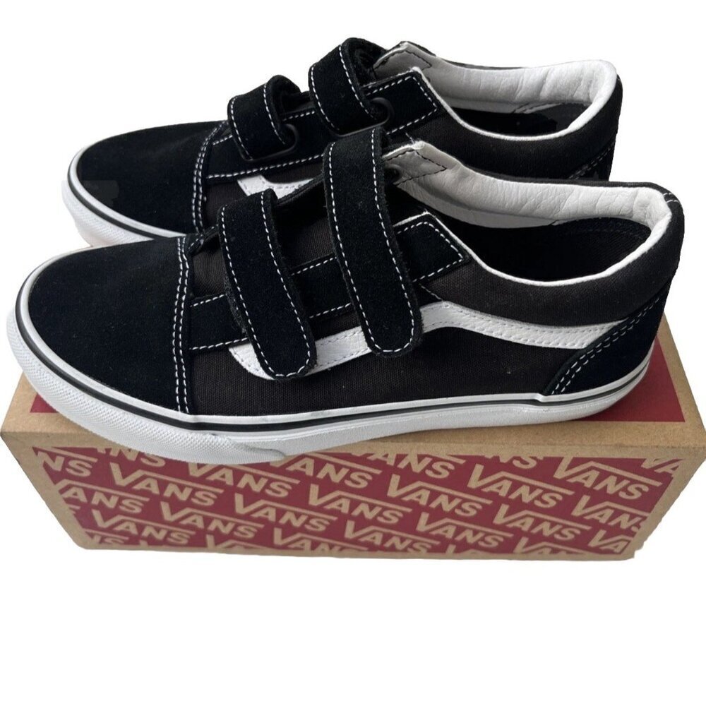 Vans Old Skool V Black / True White Hook & Loop Sneakers Women’s Size 4.5 - Picture 6 of 16